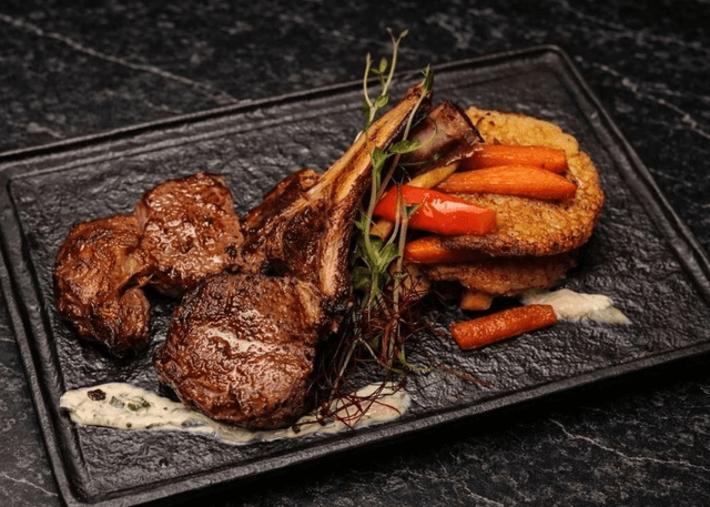 Lamb Rack with Golden Hash Browns